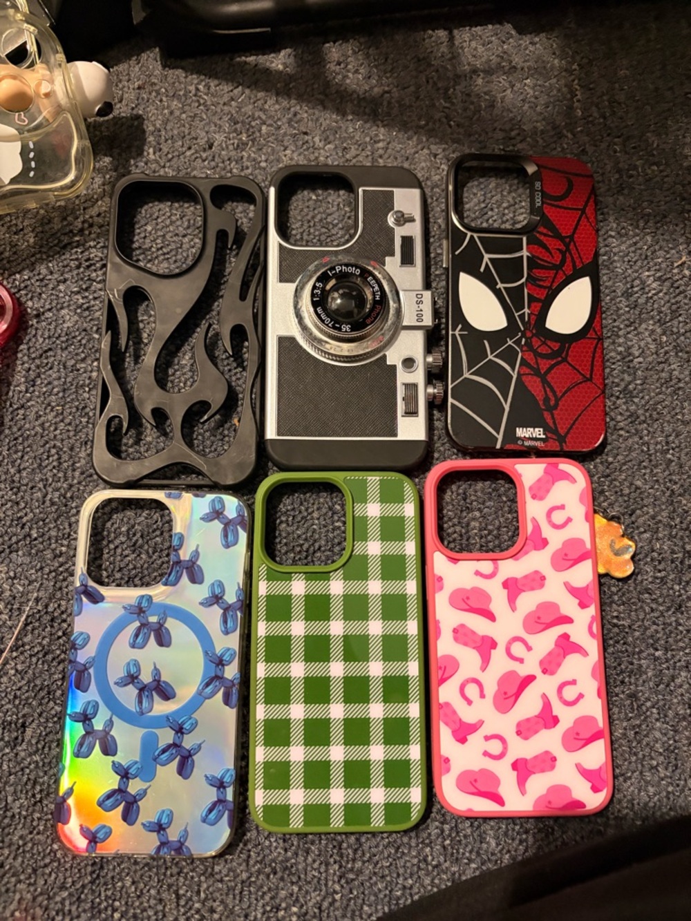 Assorted Phone Case Pack for iPhone 15pro Max  – Green, Black, Red, Pink Designs